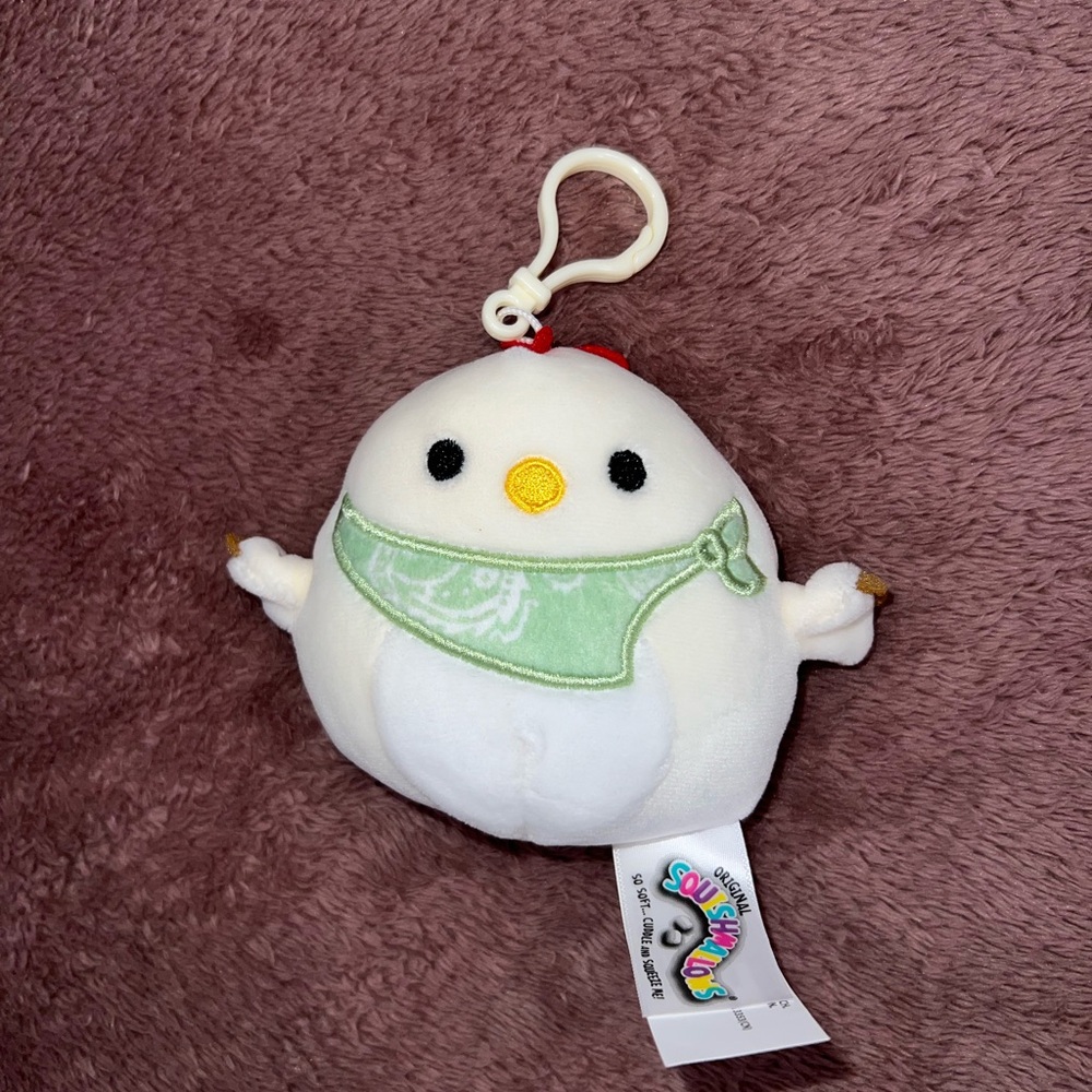 Squishmallow Chicken Keychain